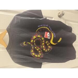 Marlboro Adventure Team Black Graphic T-Shirt with Snake Design